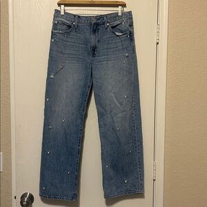 Pistola Lexi Rise Bowed Straight Jean in Confetti Vintage